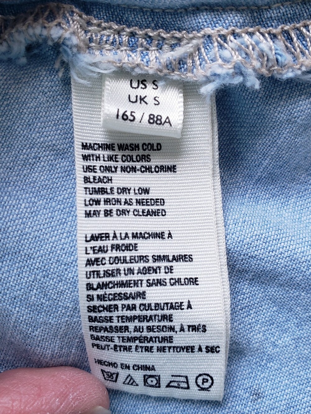 We The Free The Hannah Light Wash Denim Button Front Mini Shirtdress Women Small - Picture 13 of 14